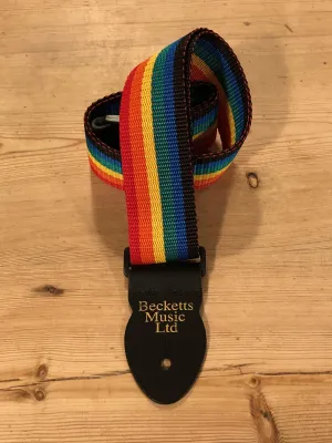 LG 2" Standard Electric / Small Rainbow Webbing Guitar Strap