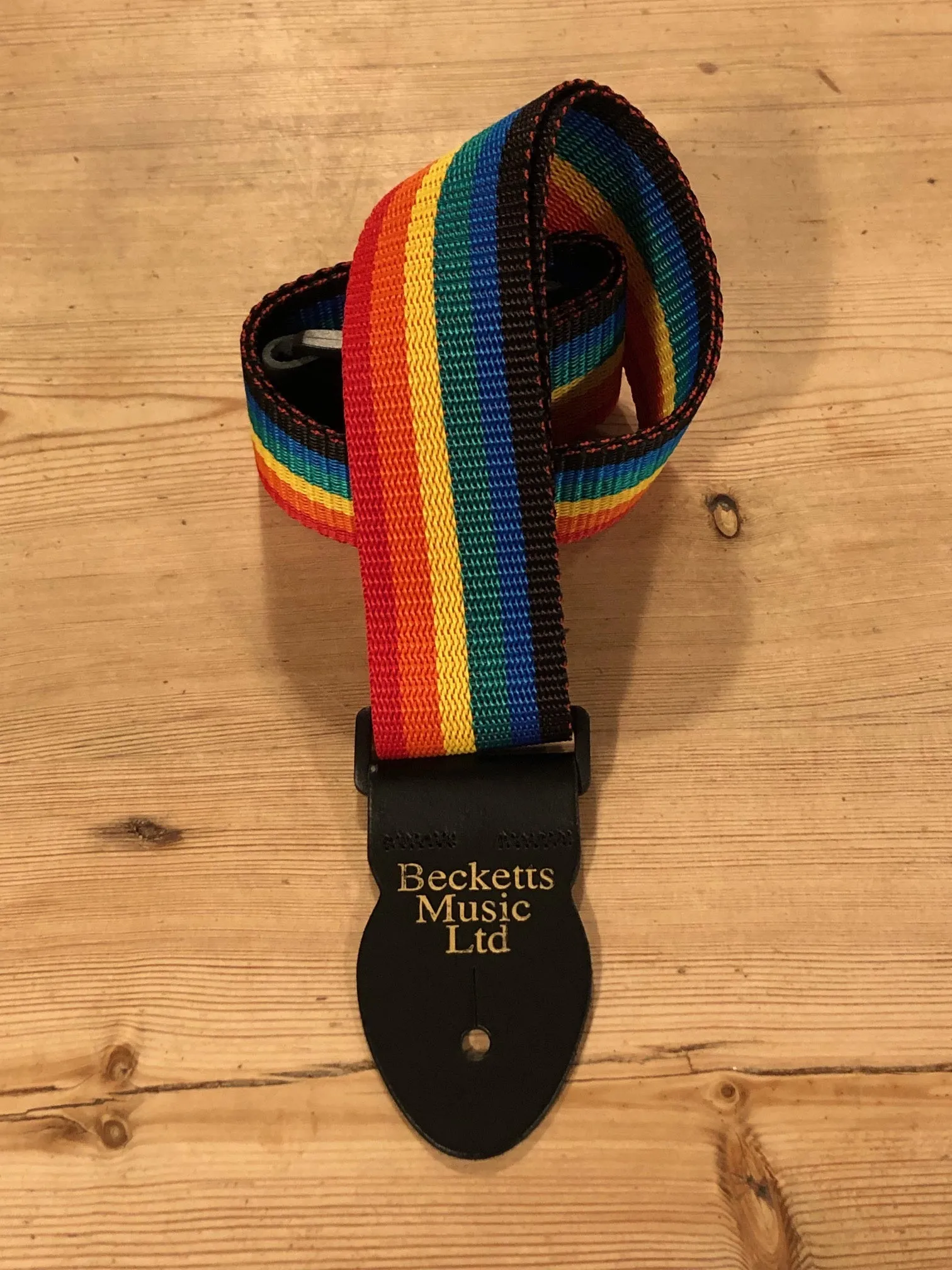 LG 2" Standard Electric / Small Rainbow Webbing Guitar Strap