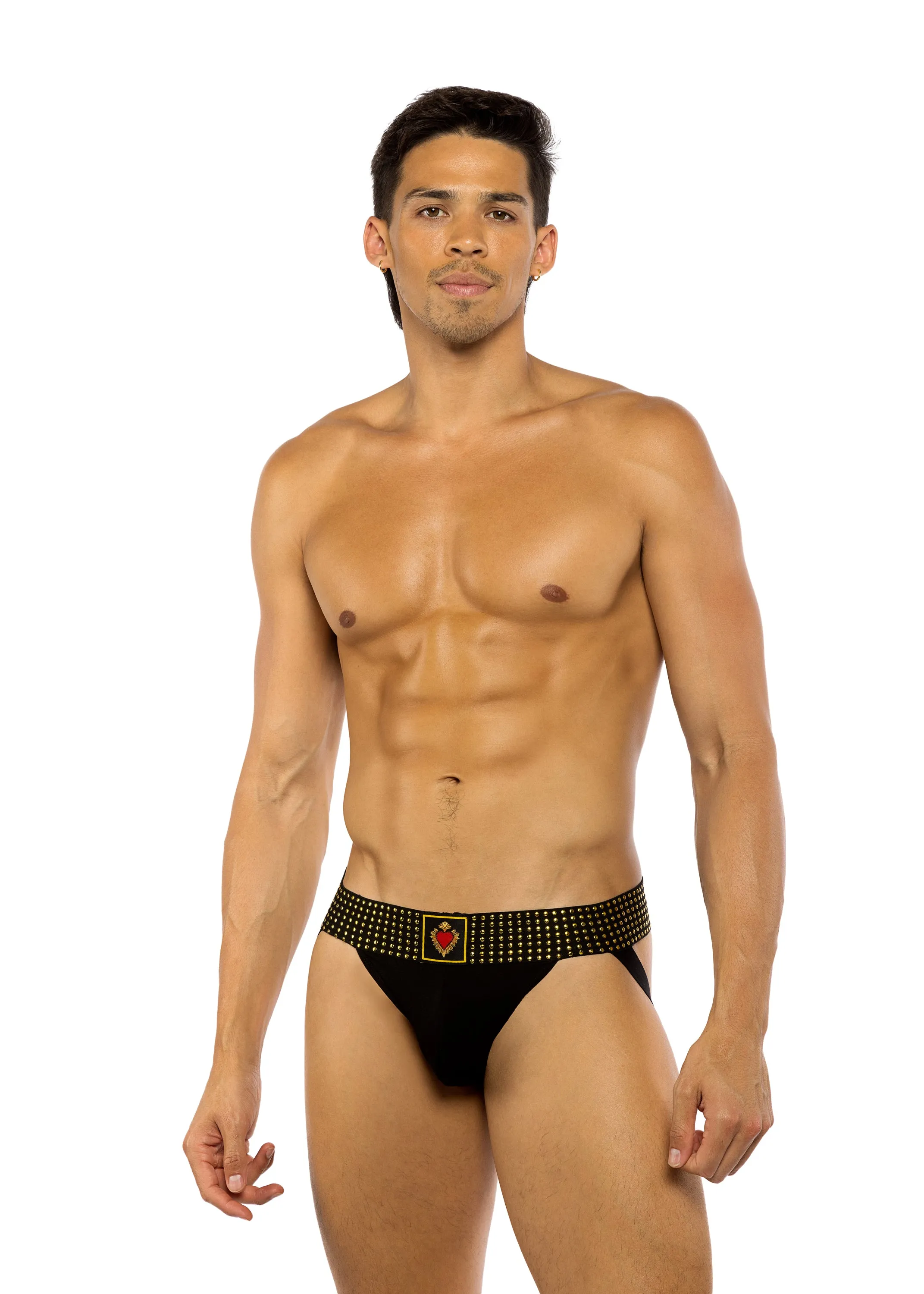 LI778 - Sacred Heart Jockstrap with Studded Elastic