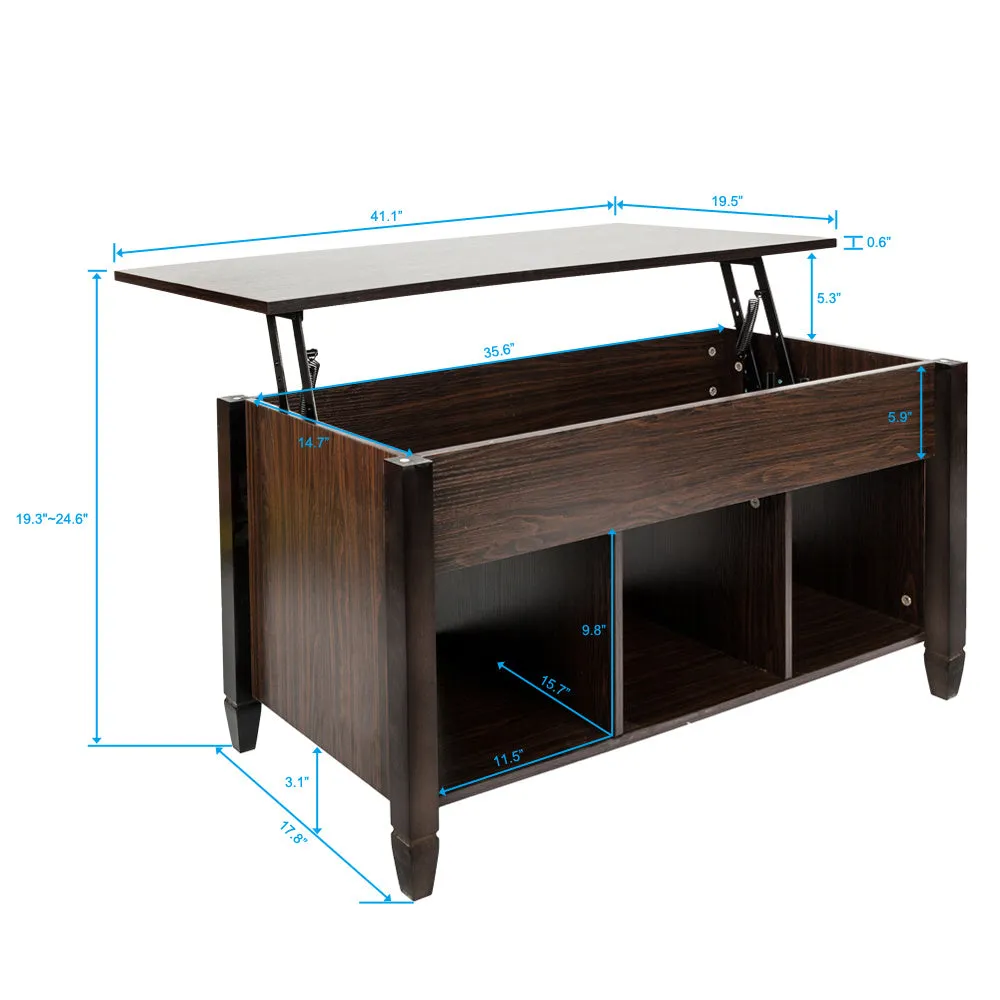 Lift Top Coffee Table Modern Furniture Hidden Compartment and Lift Tablet