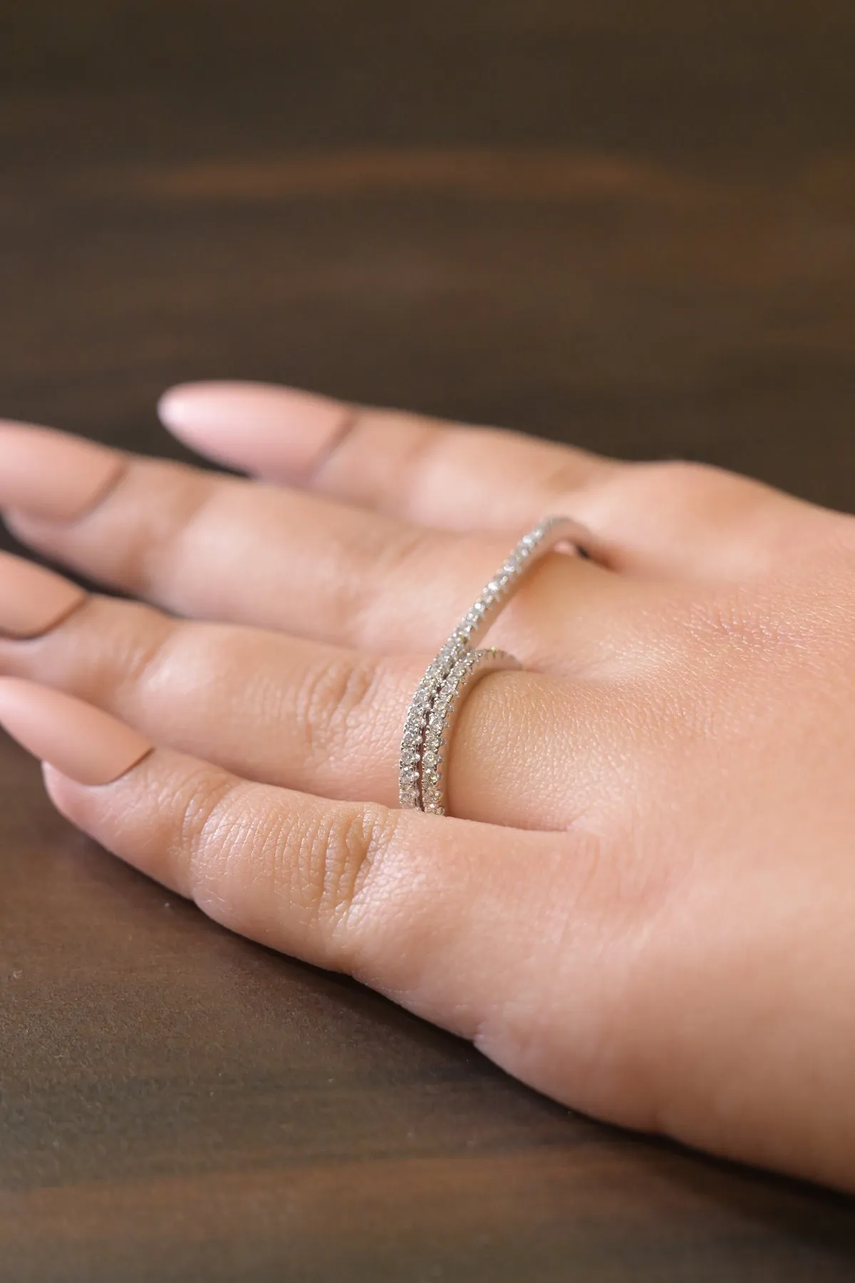 Link Chain Delicate Diamond Ring