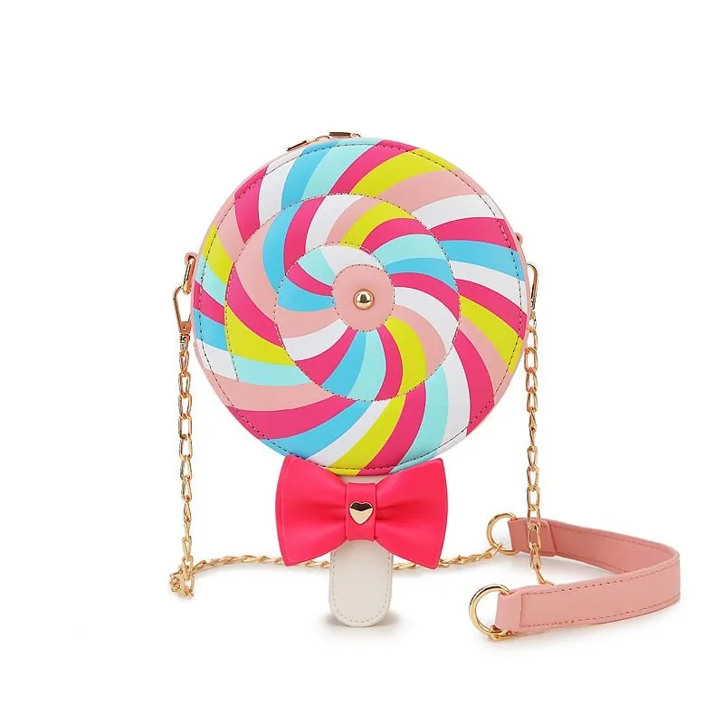 Lollipop Candy Crossbody Bag: Circular Shoulder Bag