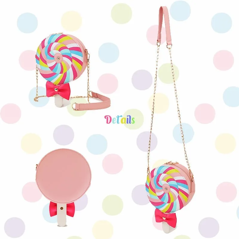 Lollipop Candy Crossbody Bag: Circular Shoulder Bag