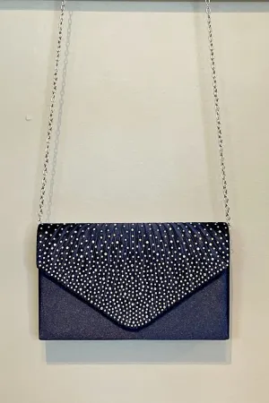 LOST   FOUND CASINO DIAMANTE CLUTCH NAVY