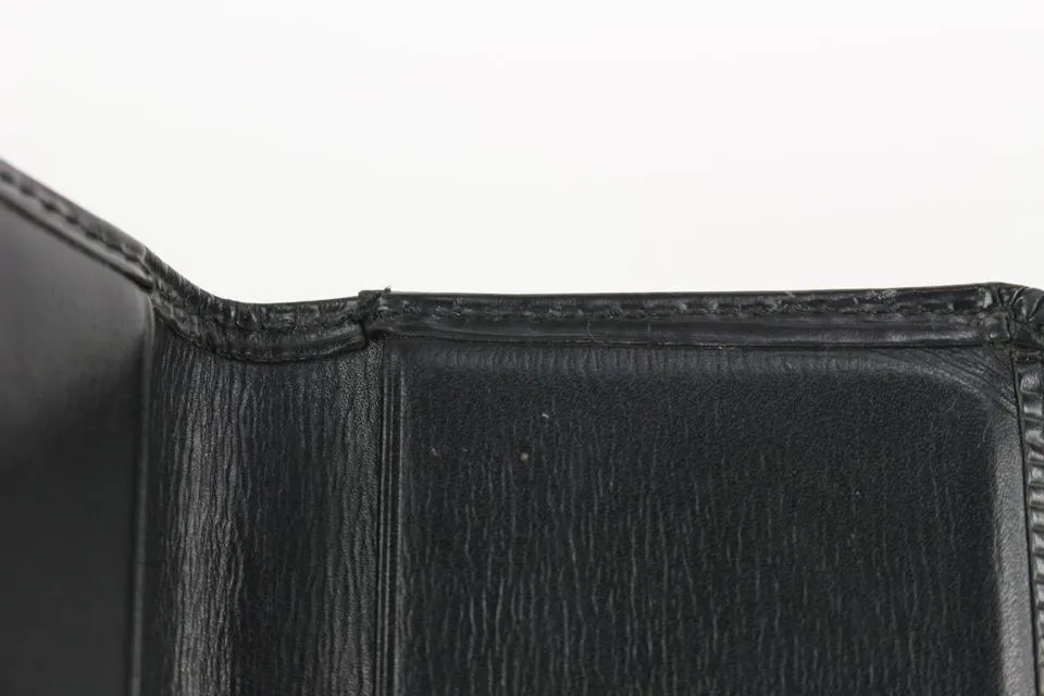 Louis Vuitton Black Epi Leather Noir Porte Cartes Card Holder Wallet case 830lv34