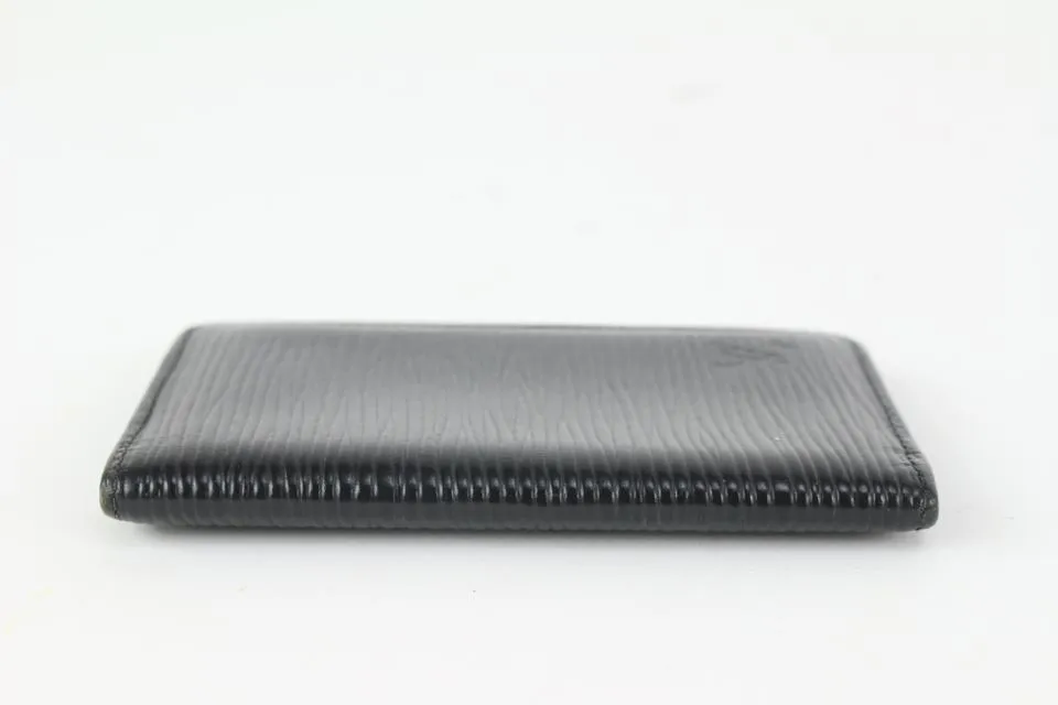 Louis Vuitton Black Epi Leather Noir Porte Cartes Card Holder Wallet case 830lv34
