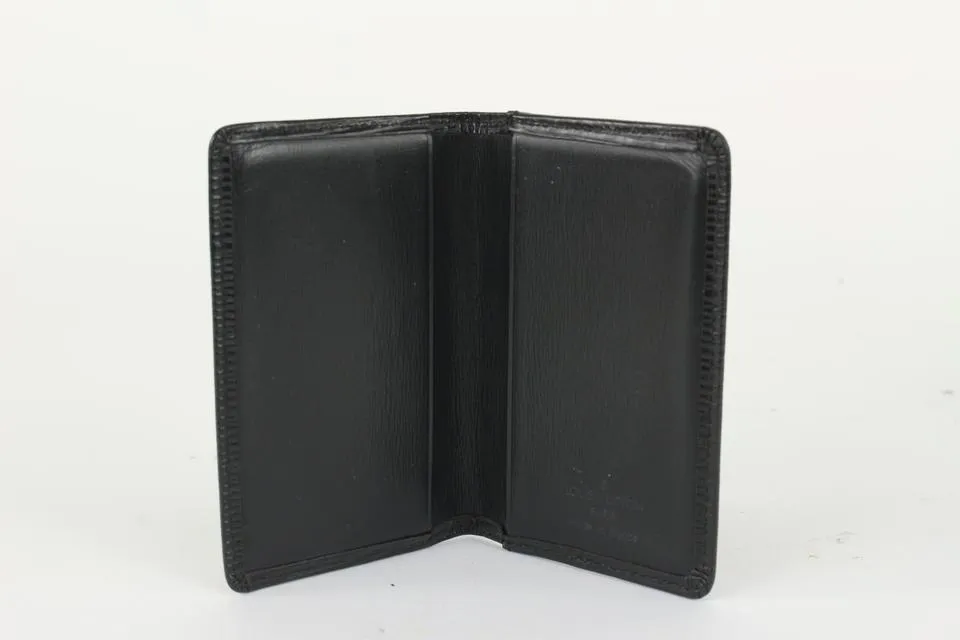 Louis Vuitton Black Epi Leather Noir Porte Cartes Card Holder Wallet case 830lv34