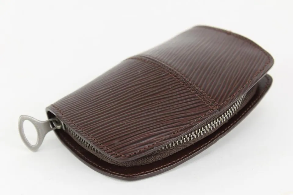Louis Vuitton Moka Brown Epi Leather Demi Lune Zippy Coin Purse 14lvs1230