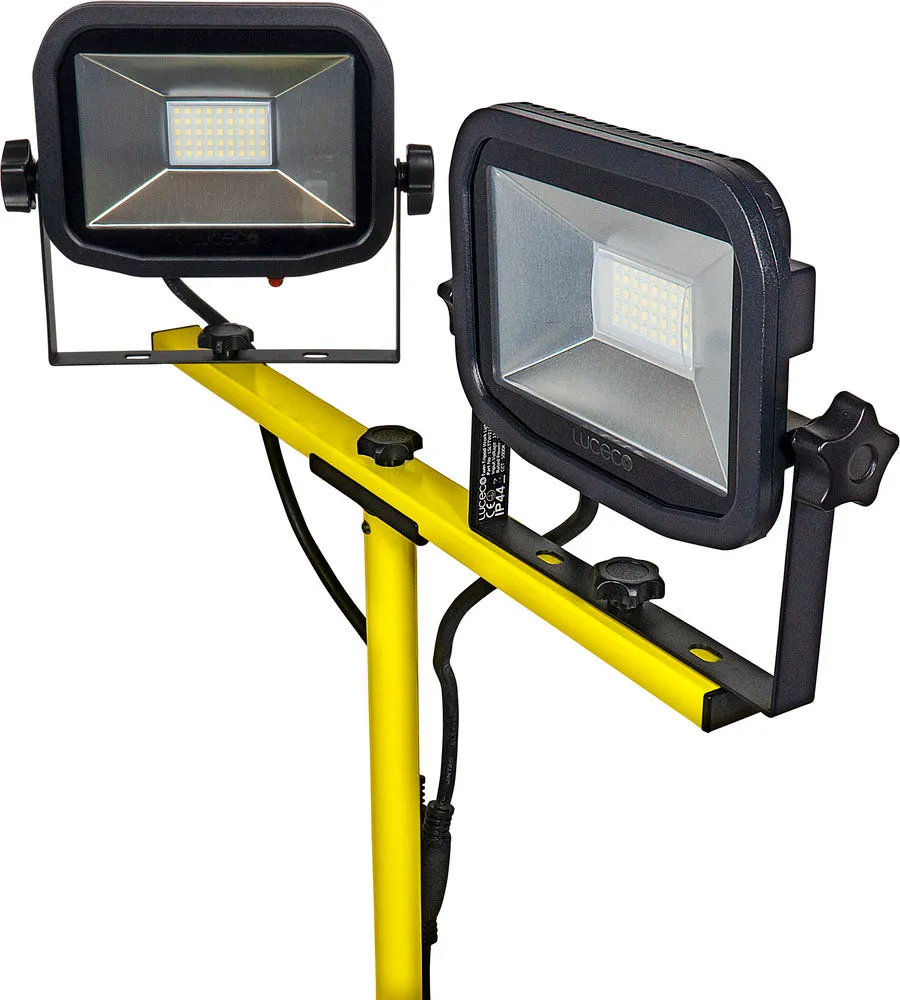 Luceco LSLTTW2201V Site 110V Twin Head Tripod Work Light 2x2000lm 2x20W