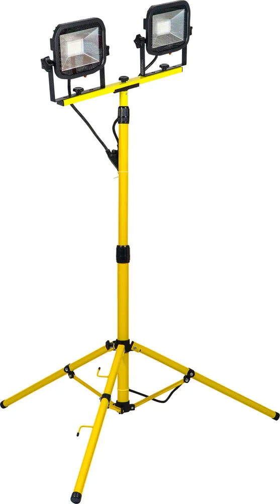 Luceco LSLTTW2201V Site 110V Twin Head Tripod Work Light 2x2000lm 2x20W