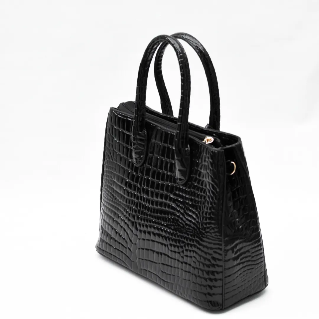 Luxe Croco Bag Black
