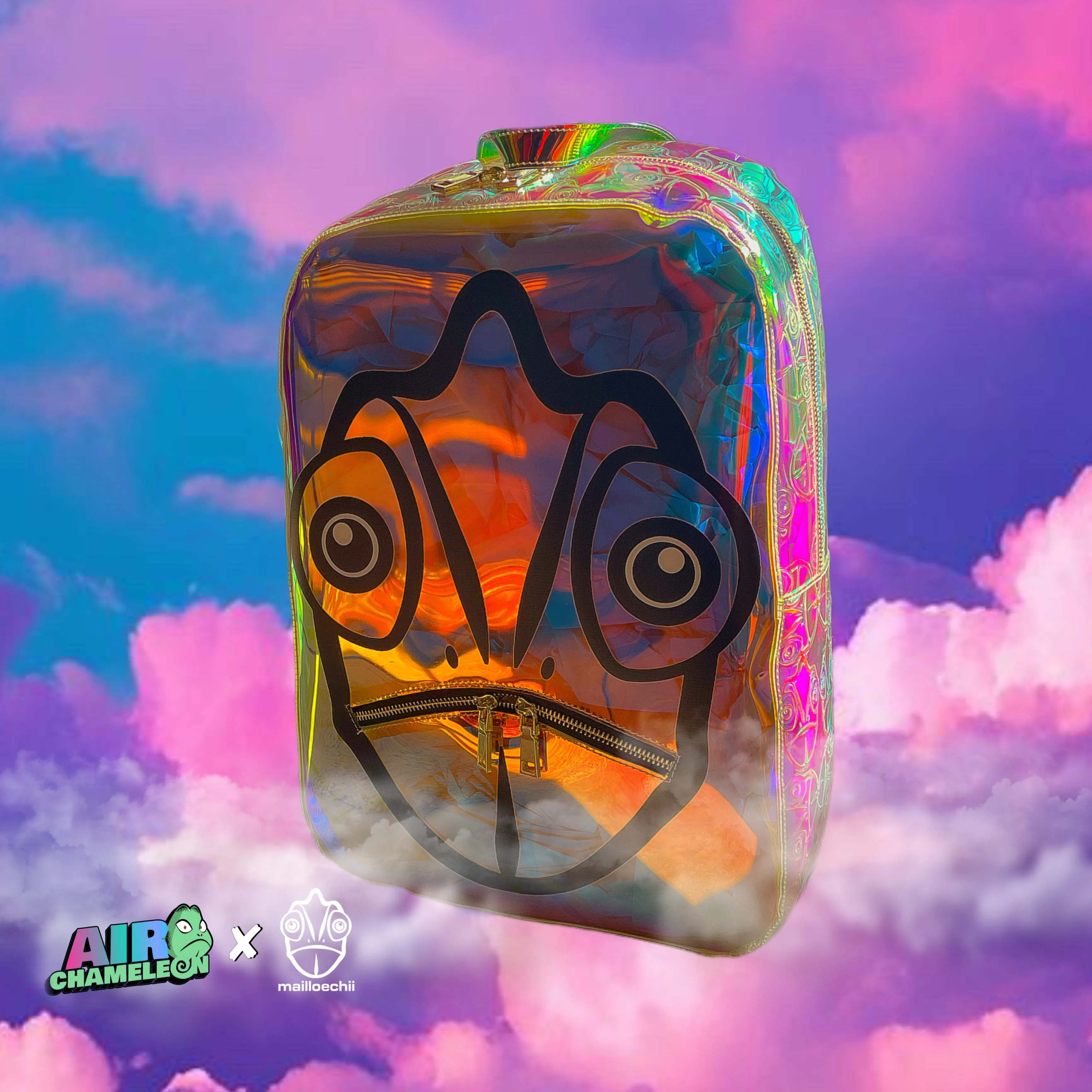 Mailloechii x Air Chameleon Iridescent Holographic Back Pack