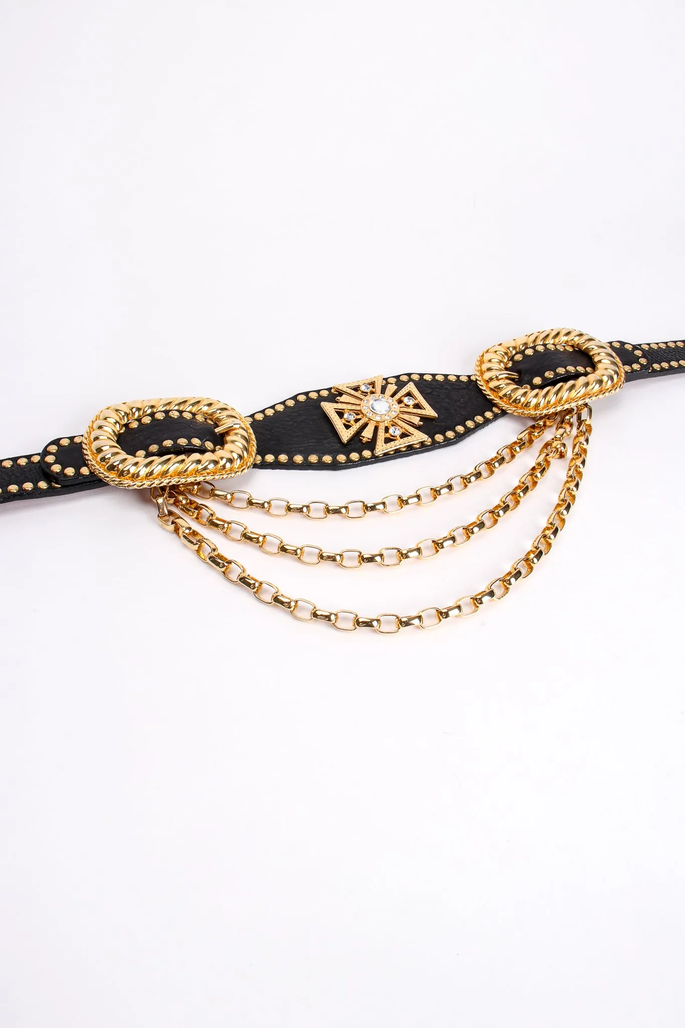 Maltese Cross Leather Chain Belt