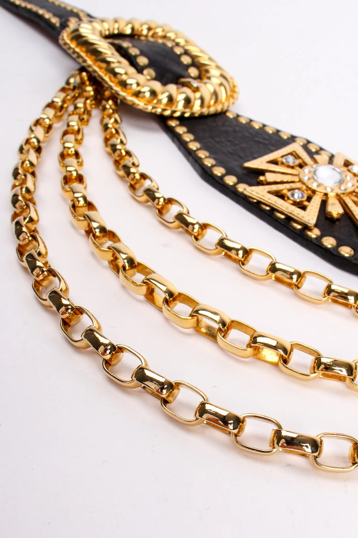 Maltese Cross Leather Chain Belt
