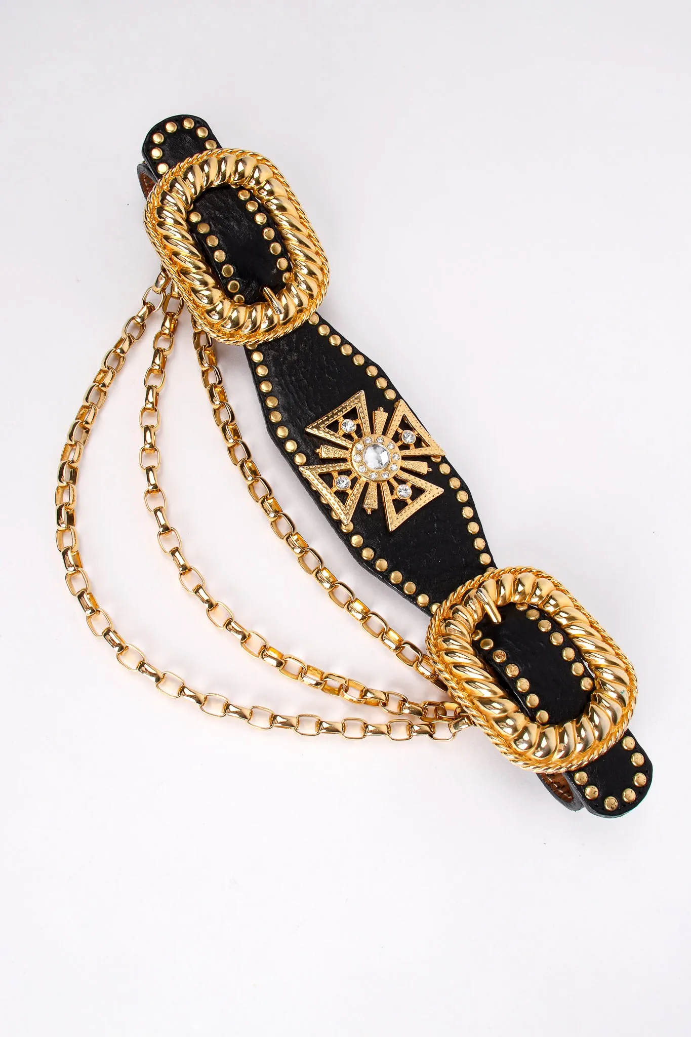 Maltese Cross Leather Chain Belt