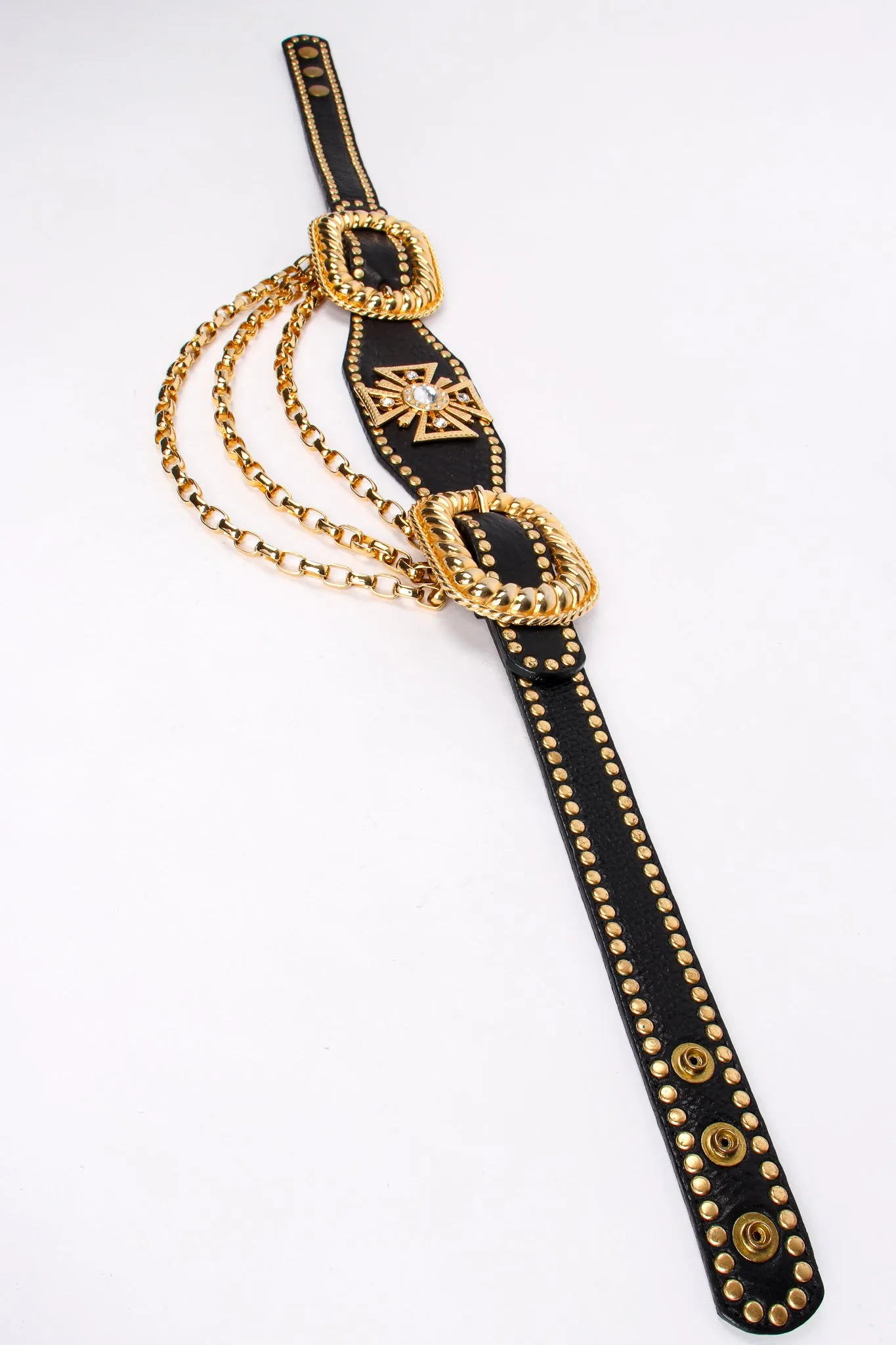 Maltese Cross Leather Chain Belt