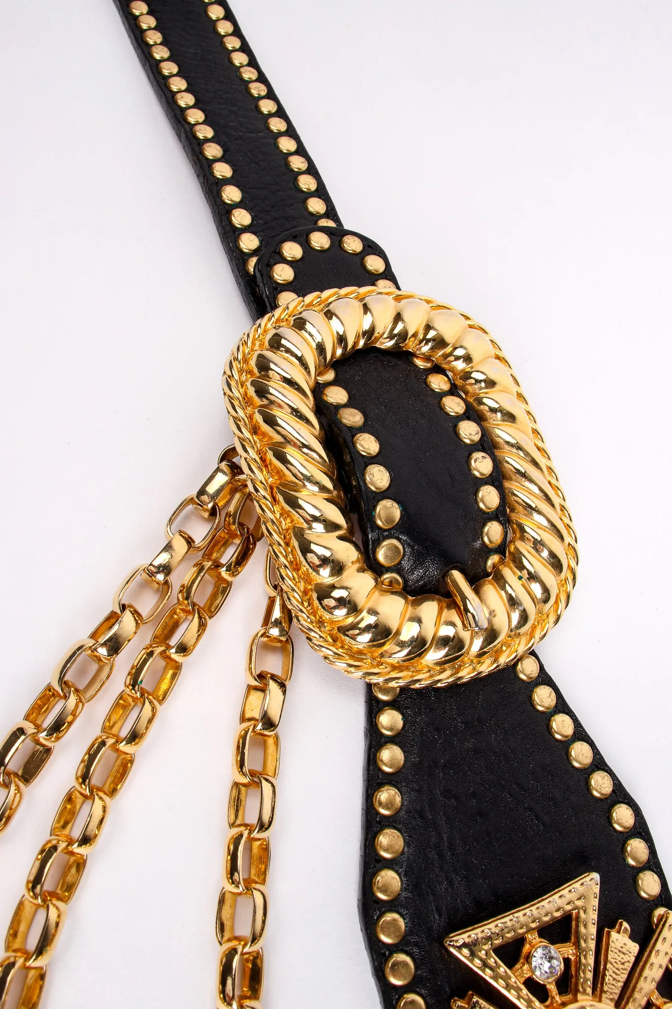 Maltese Cross Leather Chain Belt