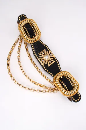 Maltese Cross Leather Chain Belt