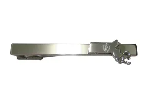 Massachusetts State Map Shape and Flag Design Square Tie Clip