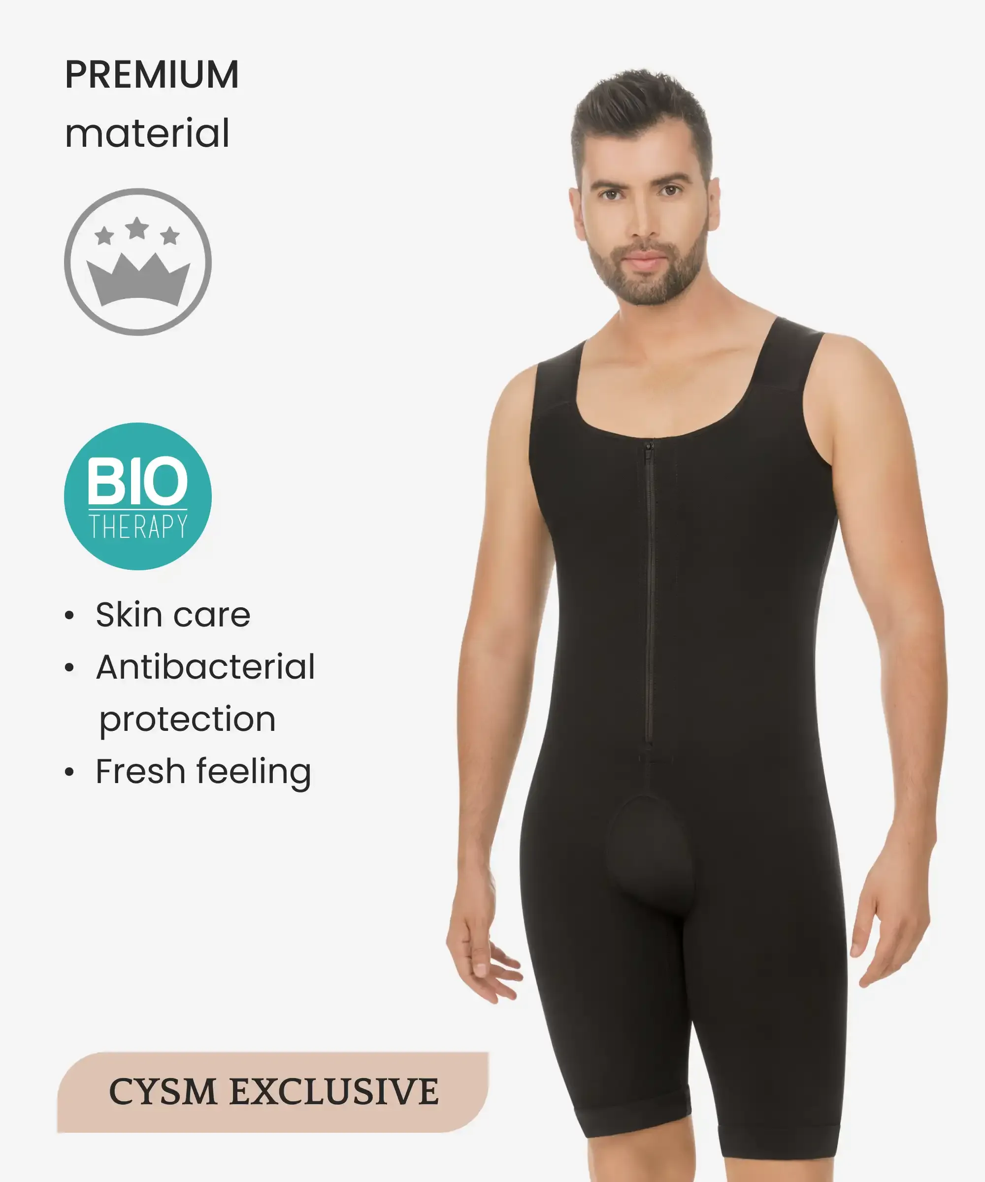 Men’s abdomen and legs control bodysuit - Style 298