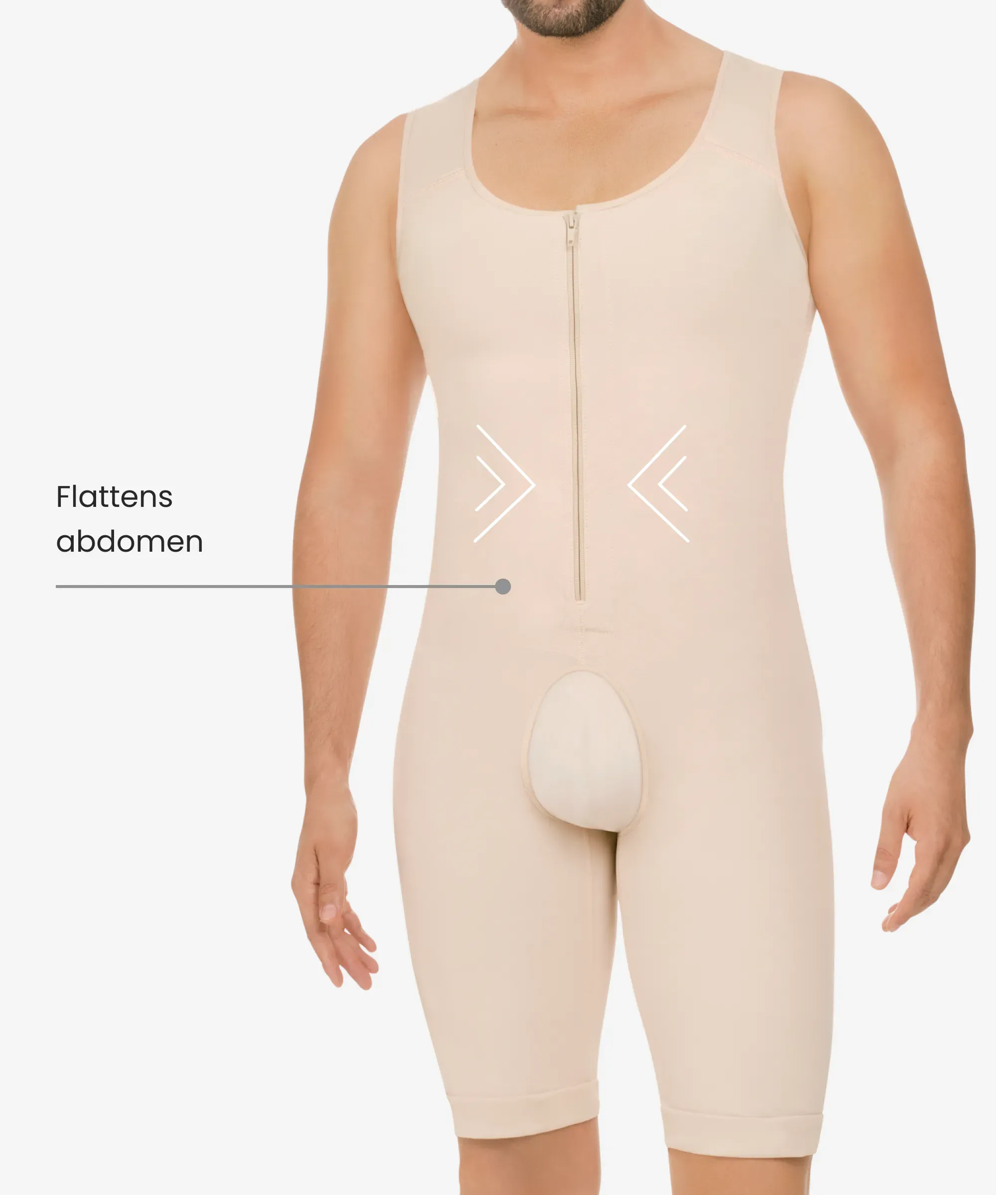 Men’s abdomen and legs control bodysuit - Style 298