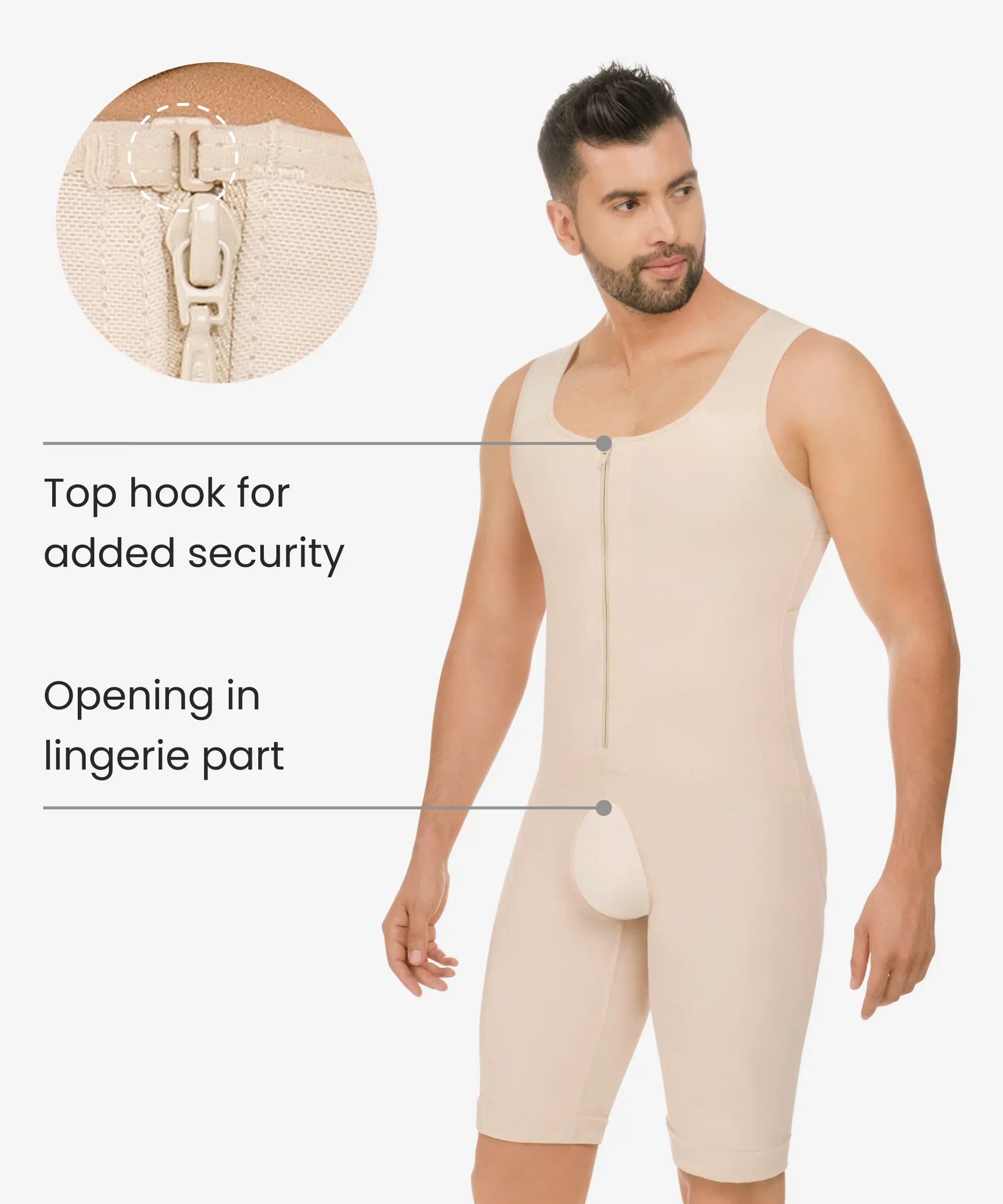 Men’s abdomen and legs control bodysuit - Style 298