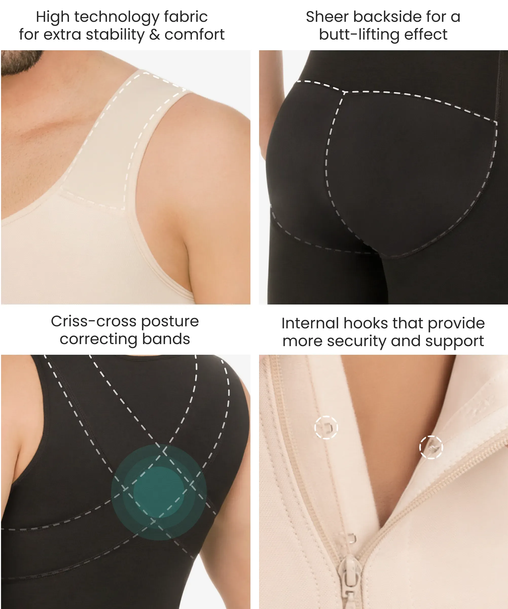 Men’s abdomen and legs control bodysuit - Style 298