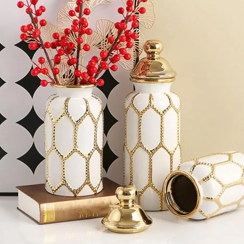 MERISHOPP® Ceramic Tea Canister Tin Porcelain Ginger Jar for Bookshelf Centerpiece S|Home & Garden | Home Decor| Other Home Decor|1 Ceramic Ginger Jar Vase