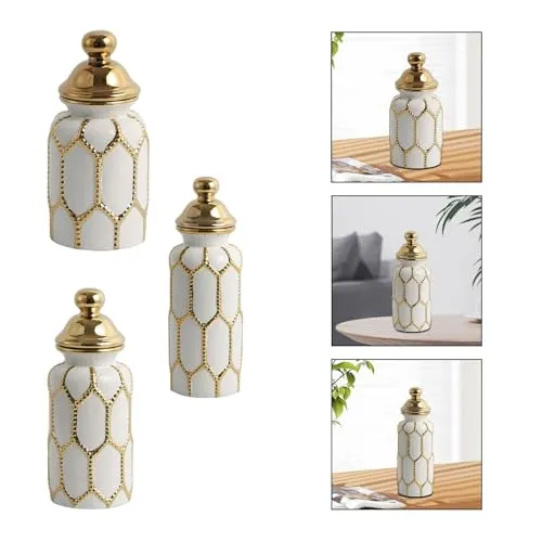 MERISHOPP® Ceramic Tea Canister Tin Porcelain Ginger Jar for Bookshelf Centerpiece S|Home & Garden | Home Decor| Other Home Decor|1 Ceramic Ginger Jar Vase