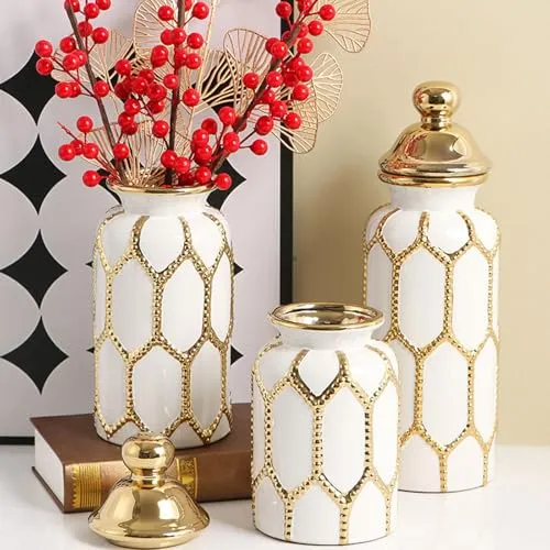 MERISHOPP® Ceramic Tea Canister Tin Porcelain Ginger Jar for Bookshelf Centerpiece S|Home & Garden | Home Decor| Other Home Decor|1 Ceramic Ginger Jar Vase