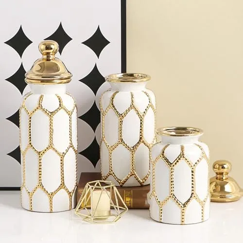 MERISHOPP® Ceramic Tea Canister Tin Porcelain Ginger Jar for Bookshelf Centerpiece S|Home & Garden | Home Decor| Other Home Decor|1 Ceramic Ginger Jar Vase
