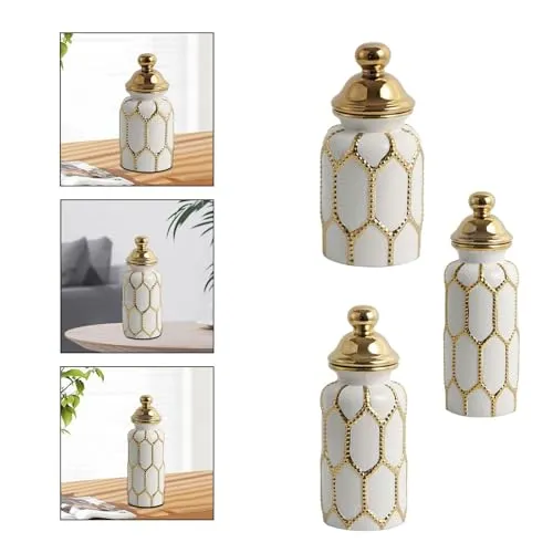 MERISHOPP® Ceramic Tea Canister Tin Porcelain Ginger Jar for Bookshelf Centerpiece S|Home & Garden | Home Decor| Other Home Decor|1 Ceramic Ginger Jar Vase