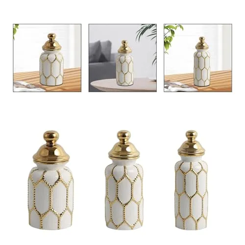 MERISHOPP® Ceramic Tea Canister Tin Porcelain Ginger Jar for Bookshelf Centerpiece S|Home & Garden | Home Decor| Other Home Decor|1 Ceramic Ginger Jar Vase