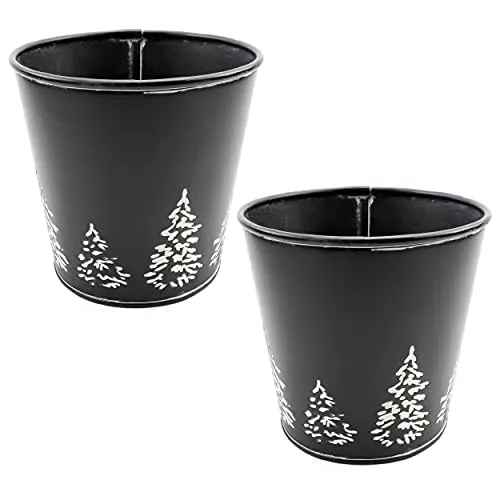 Mini Christmas Tree Buckets (2-Pack, Black)