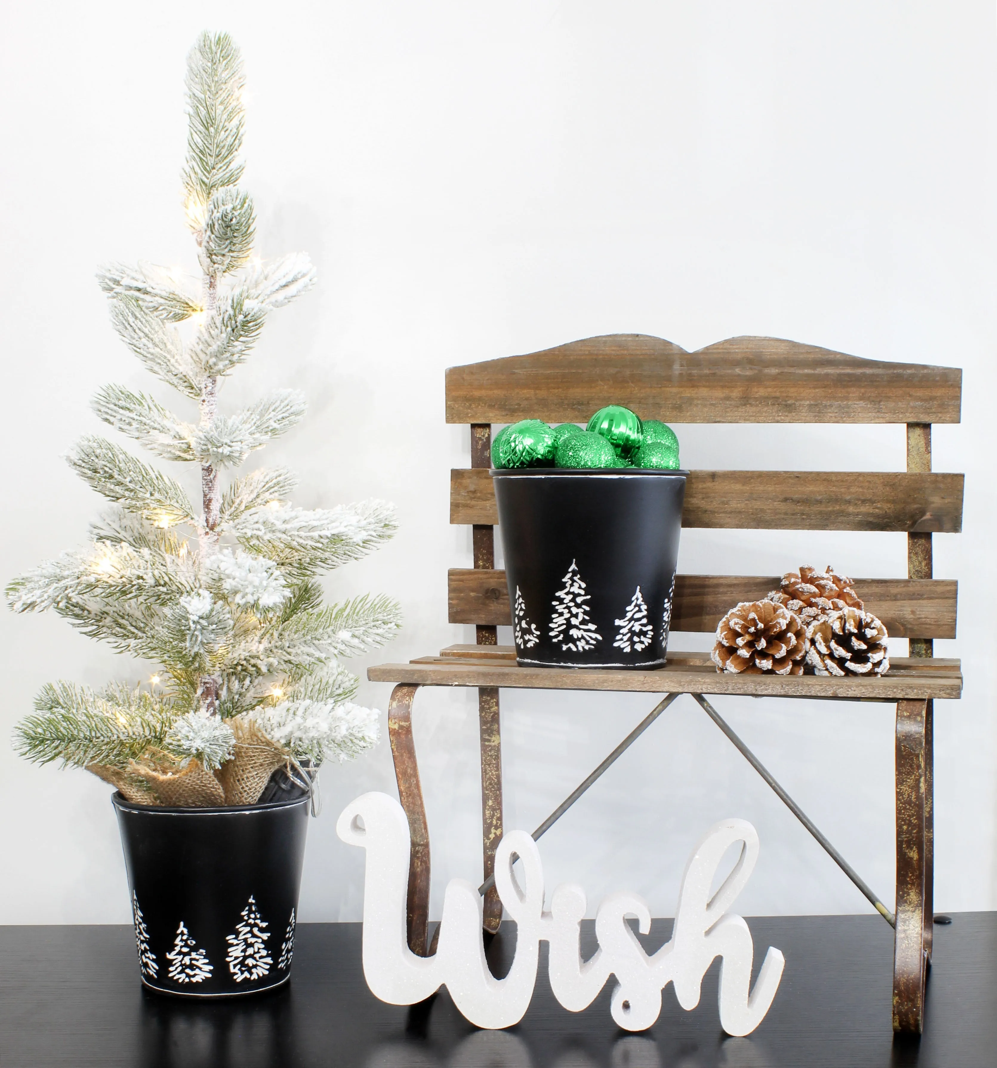Mini Christmas Tree Buckets (Black, Case of 50)