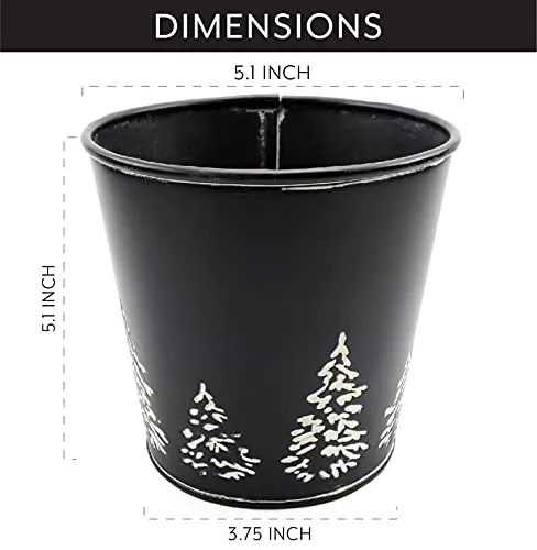 Mini Christmas Tree Buckets (Black, Case of 50)