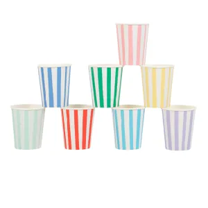 Mixed Stripe Cups (x 8)
