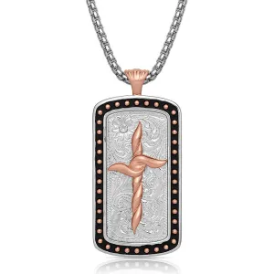 Montana Silversmith American Legends Cross Dog Tag Necklace