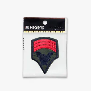 Motif Iron On Badge - ARMY RED STRIPE