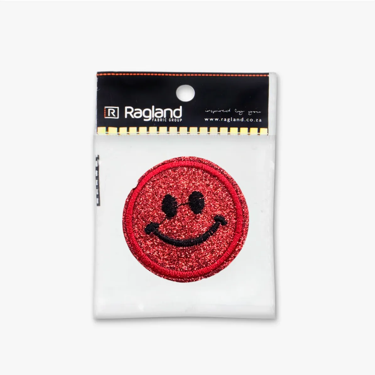 Motif Iron On Badge - SMILEY RED