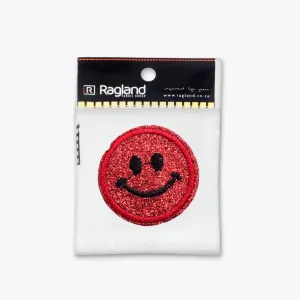 Motif Iron On Badge - SMILEY RED