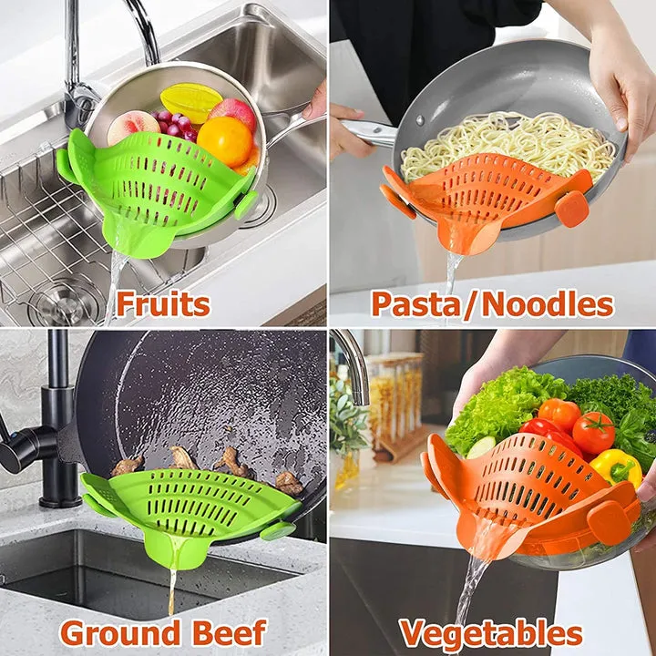 Multifunctional Silicone Colander Pot Strainer