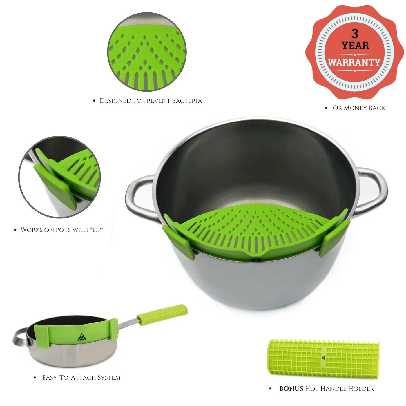 Multifunctional Silicone Colander Pot Strainer