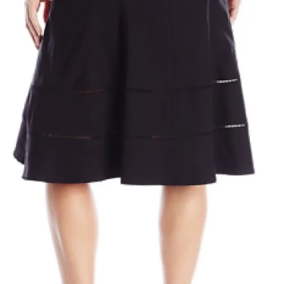 Nanette Lepore Black Midi Flare Skirt