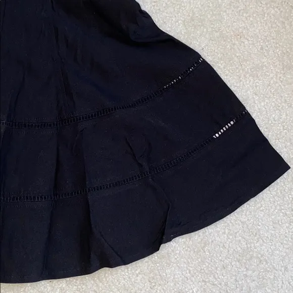 Nanette Lepore Black Midi Flare Skirt