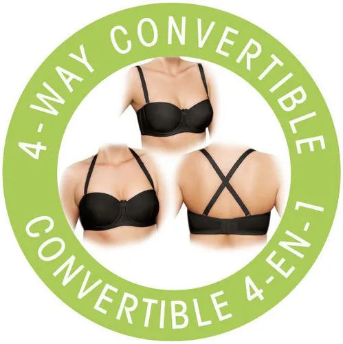 New Exquisite FORM® Fully - 9602503 - 4-Way Convertible Strapless Bra, Black, Sz 42D! Also Fits 40DD, 44C