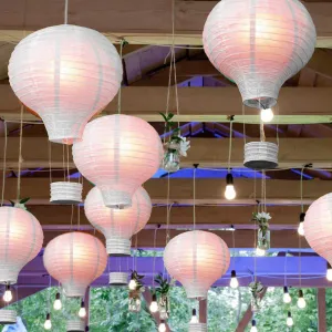 New LIHAO 6 PCS White Hot Air Balloon Paper Lanterns Wishing Lantern DIY Paper Lantern for Birthday Wedding Baby Shower Party Decoration Supplies