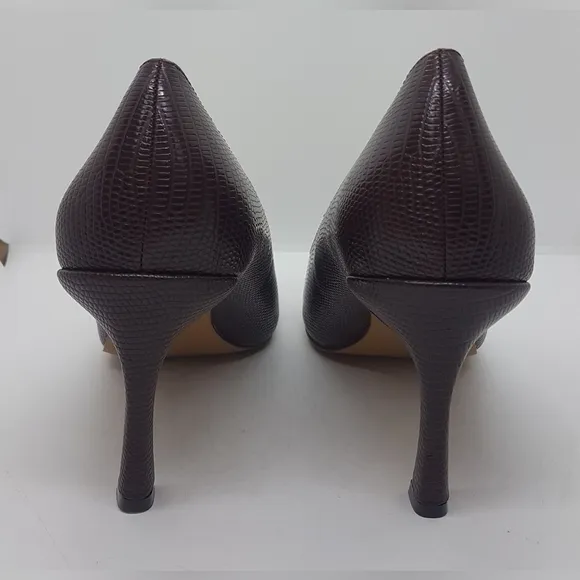 New New York &amp; Company Women's Katerina Lizard Embossed Brown Sz 10