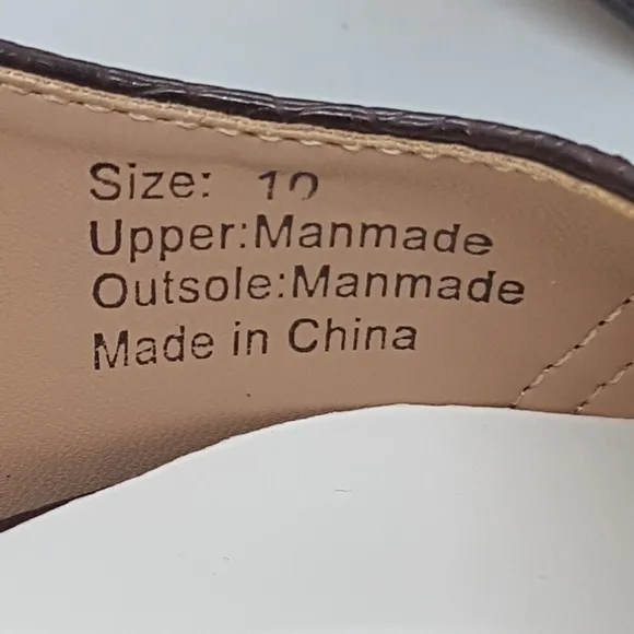 New New York &amp; Company Women's Katerina Lizard Embossed Brown Sz 10