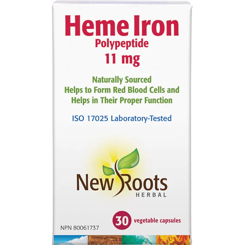 New Roots Heme Iron Polypeptide 11mg 30 Vegetarian Capsules